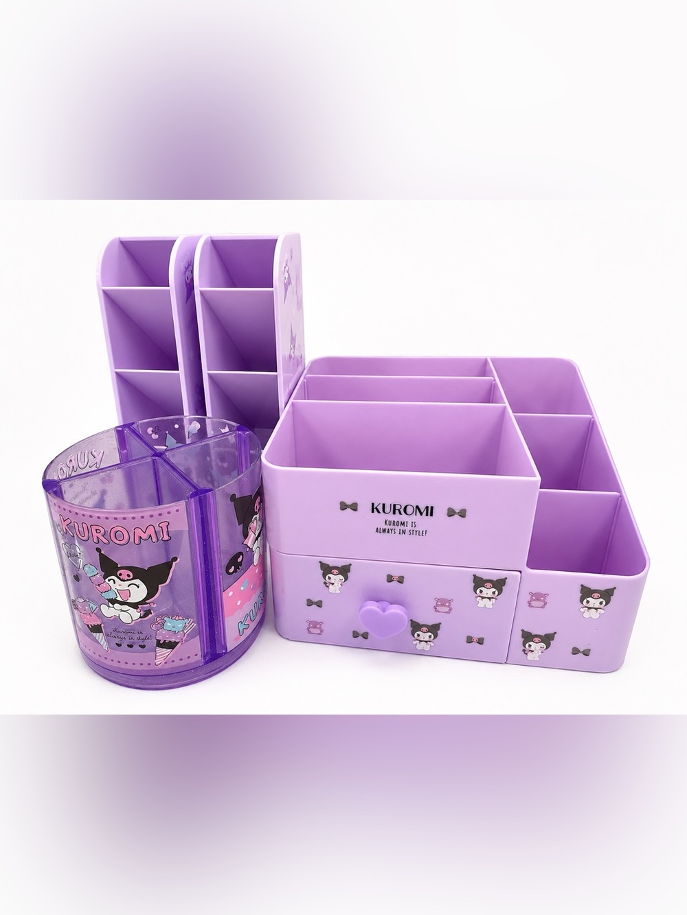 Kuromi Purple Desk Organizer 4 piece